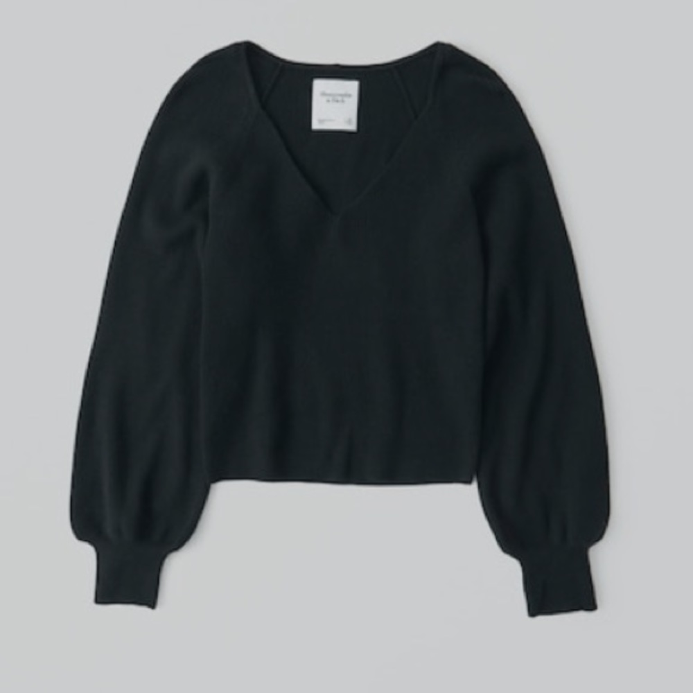 Abercrombie Women's Puff Sleeve Sweater NWT BlkM